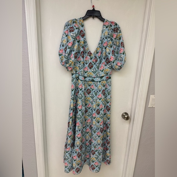Sunday Up Floral Blue Maxi Dress Size L - Picture 4 of 8